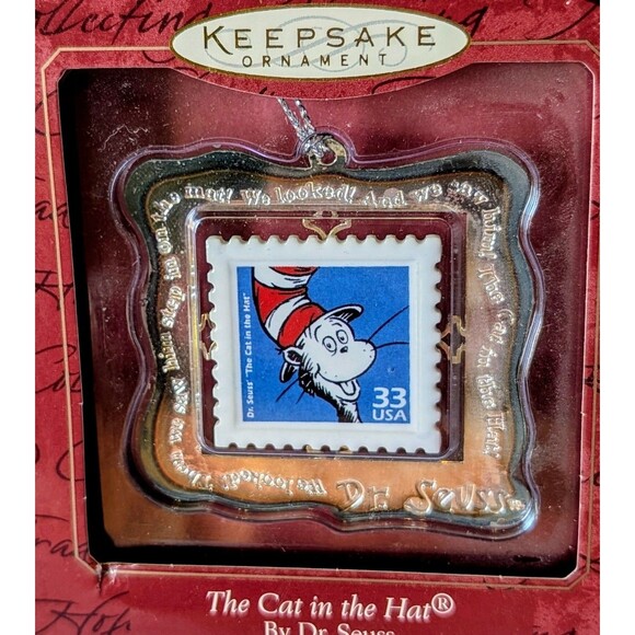 Hallmark Keepsake 1999 Dr. Seuss The Cat in the Hat USPS Postal Stamp Ornament - Picture 1 of 7